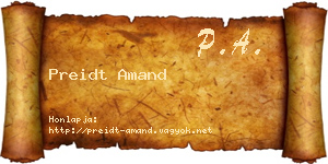 Preidt Amand névjegykártya